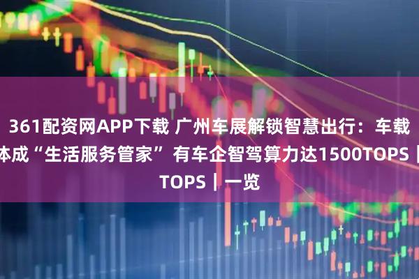 361配资网APP下载 广州车展解锁智慧出行:车载智能体成“生活服务管家” 有车企智驾算力达1500TOPS|一览