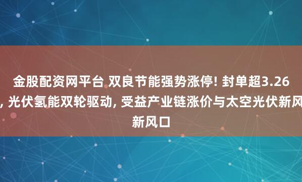 金股配资网平台 双良节能强势涨停! 封单超3.26亿, 光伏氢能双轮驱动, 受益产业链涨价与太空光伏新风口